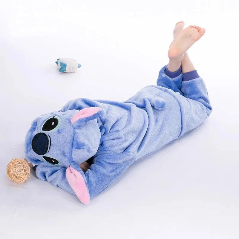 Kids Stitch Cosplay Costumes Jumpsuit  Clothes Stitch Child Hooded Loungewear