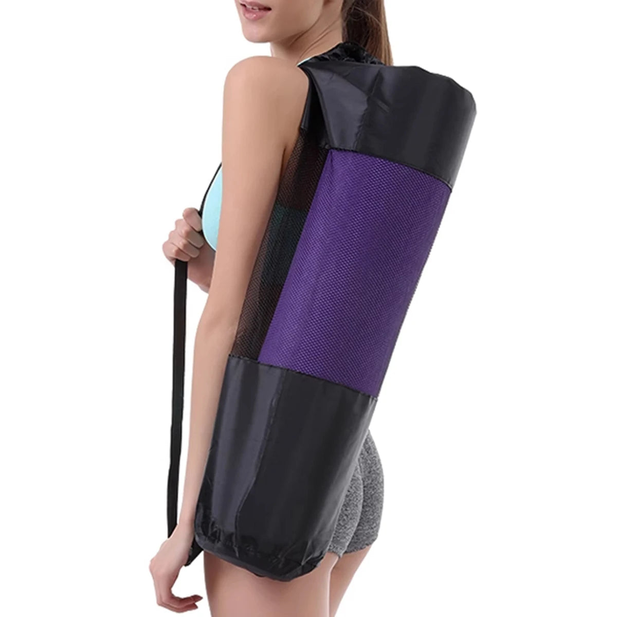 Breathable Mesh Yoga Mat Bag with Shoulder Strap