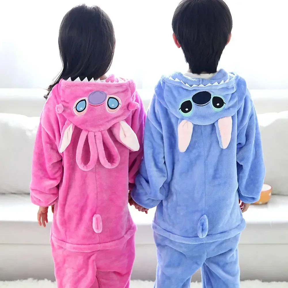 Kids Stitch Cosplay Costumes Jumpsuit  Clothes Stitch Child Hooded Loungewear