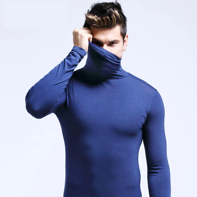 Winter Thermal Underwear Men High Collar