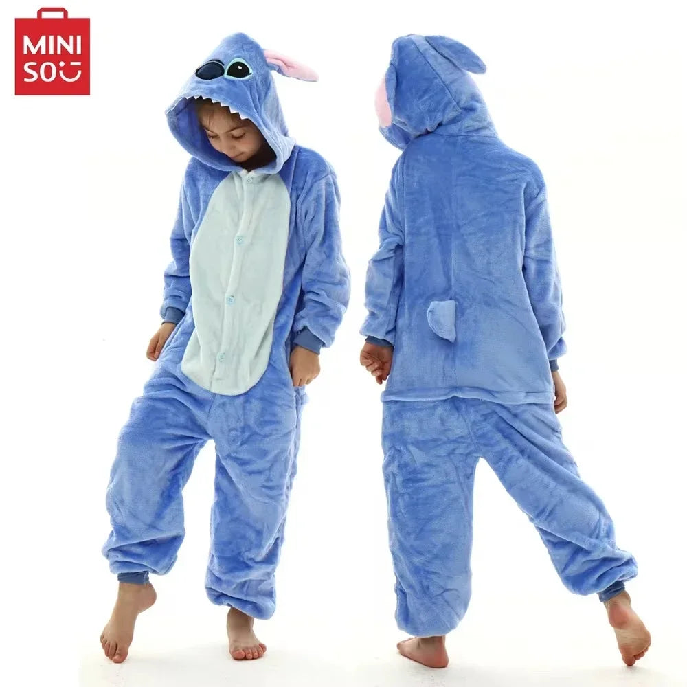 Kids Stitch Cosplay Costumes Jumpsuit  Clothes Stitch Child Hooded Loungewear