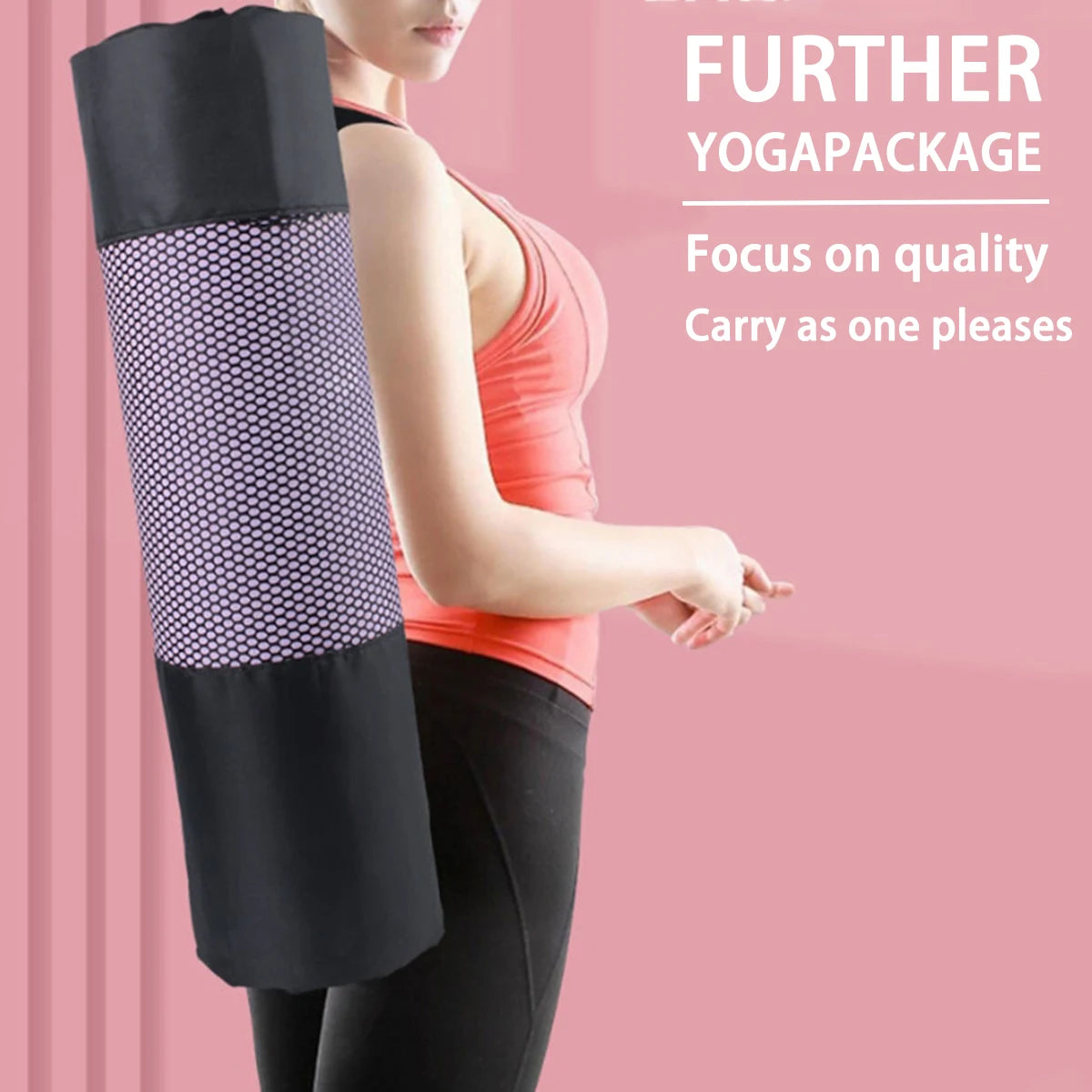 Breathable Mesh Yoga Mat Bag with Shoulder Strap