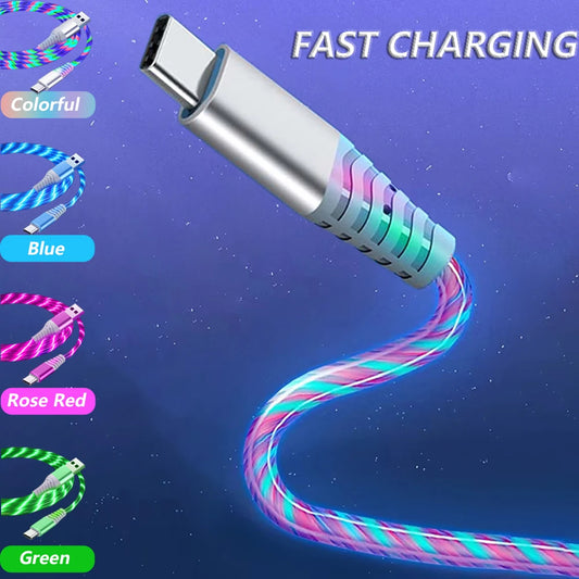 Luminous USB Type C Cable For iPhone 15 Pro Fast Charging