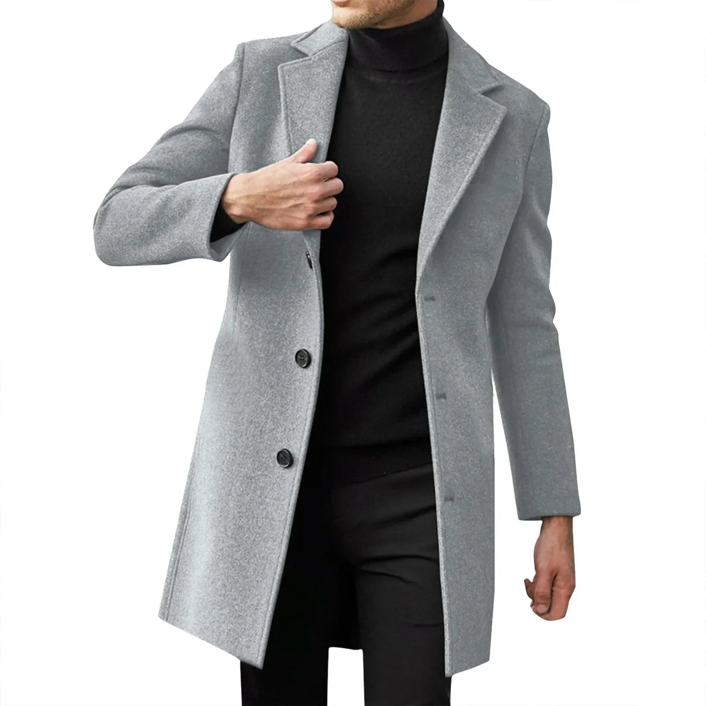 New Men's Clothing, Business Casual Woolen Coat