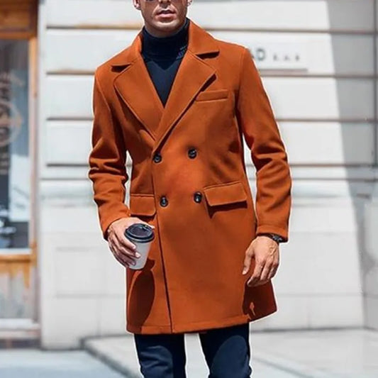 Men's Winter Mid-Length Coat Wool Warm Coats