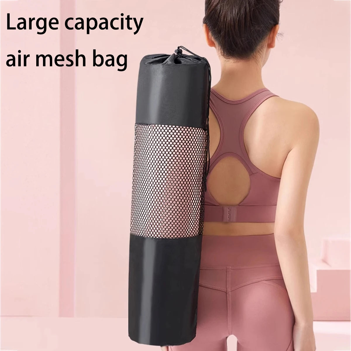 Breathable Mesh Yoga Mat Bag with Shoulder Strap