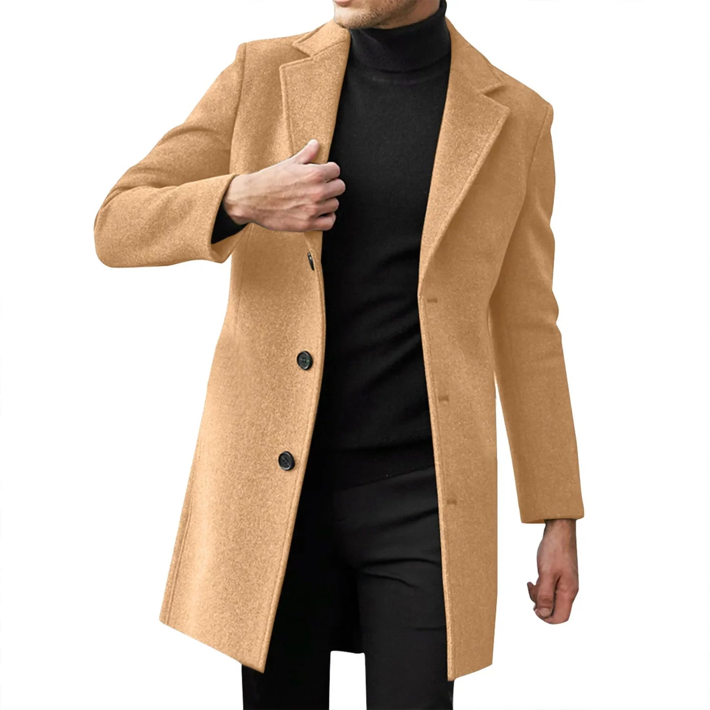 New Men's Clothing, Business Casual Woolen Coat