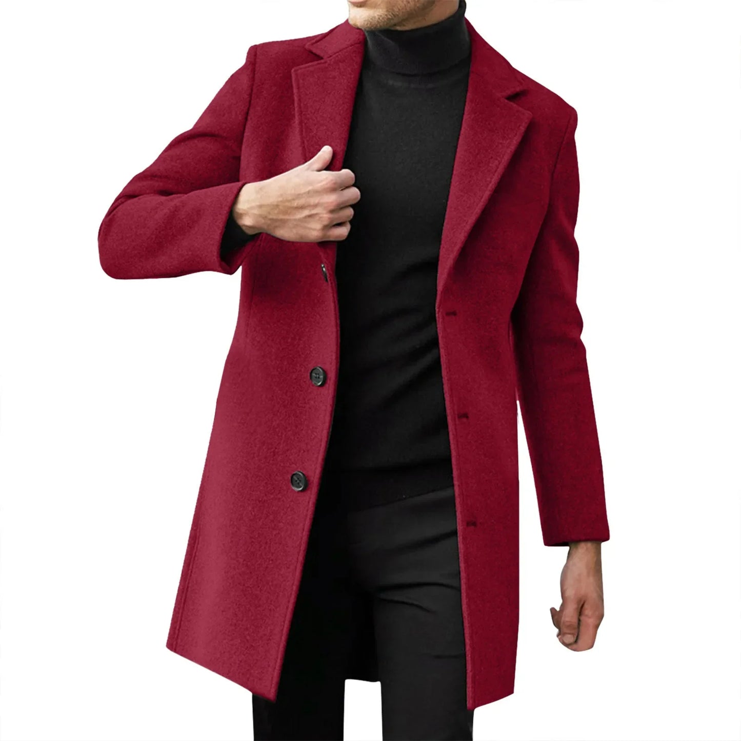 New Men's Clothing, Business Casual Woolen Coat