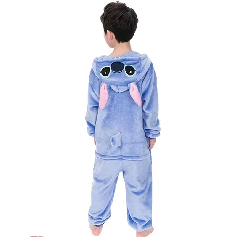 Kids Stitch Cosplay Costumes Jumpsuit  Clothes Stitch Child Hooded Loungewear