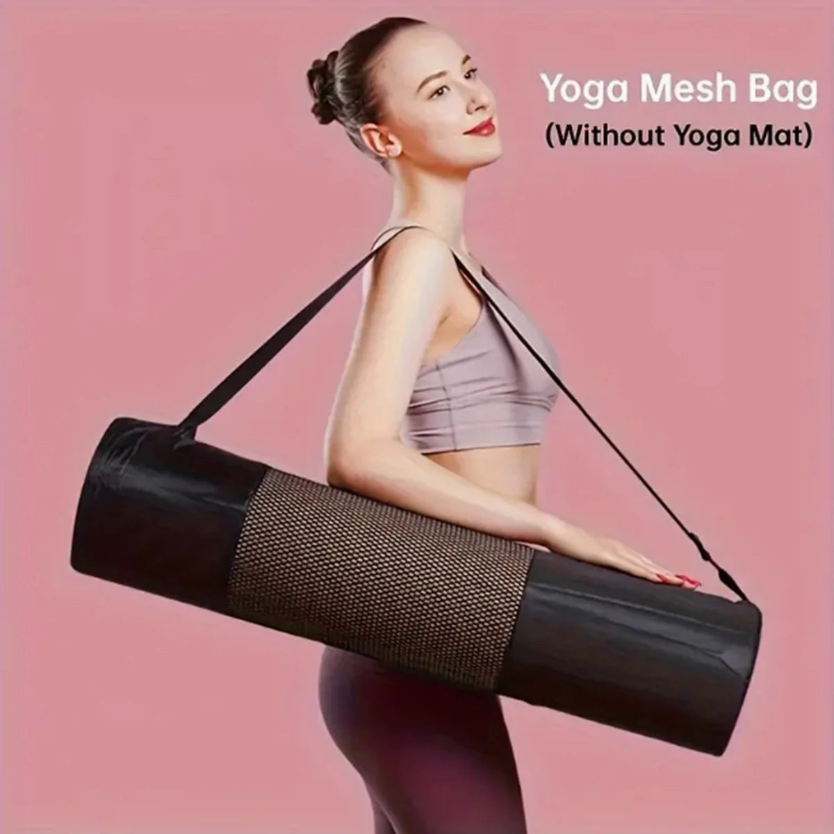 Breathable Mesh Yoga Mat Bag with Shoulder Strap