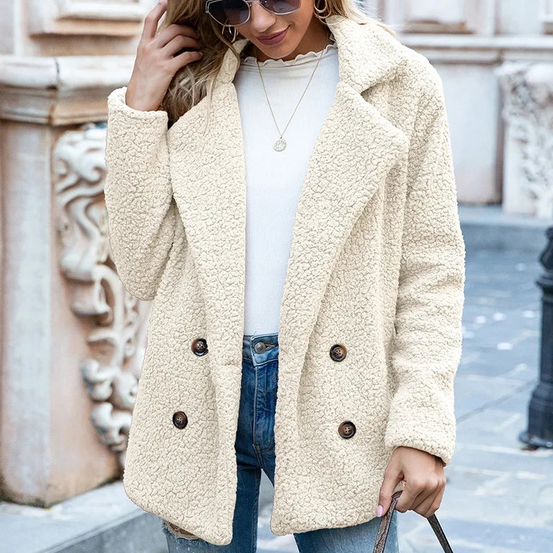 Elegant Winter Loose Women Overcoat Casual Cardigan Jacket