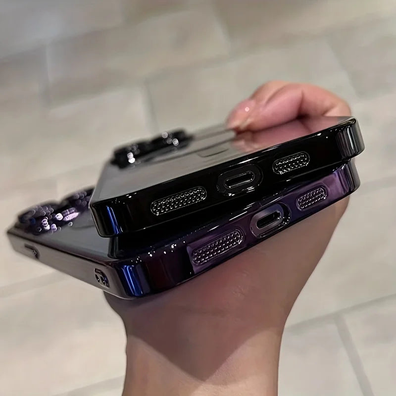 Luxury Magnetic Plating Clear Case For Magsafe Wireless Charging