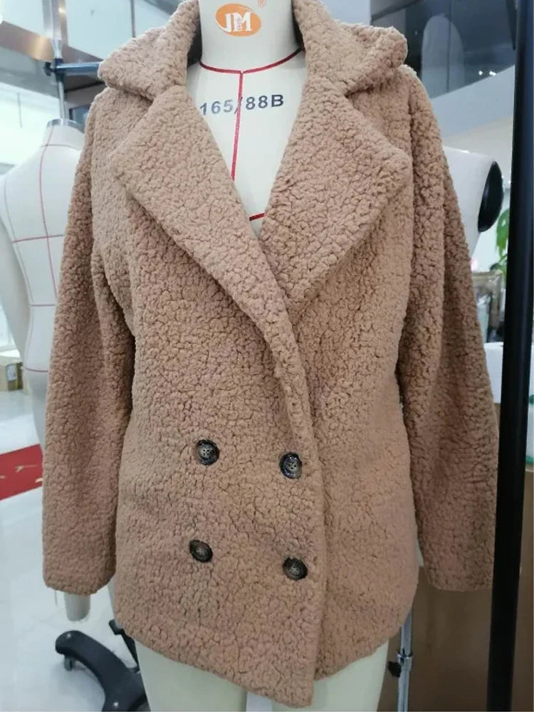 Elegant Winter Loose Women Overcoat Casual Cardigan Jacket