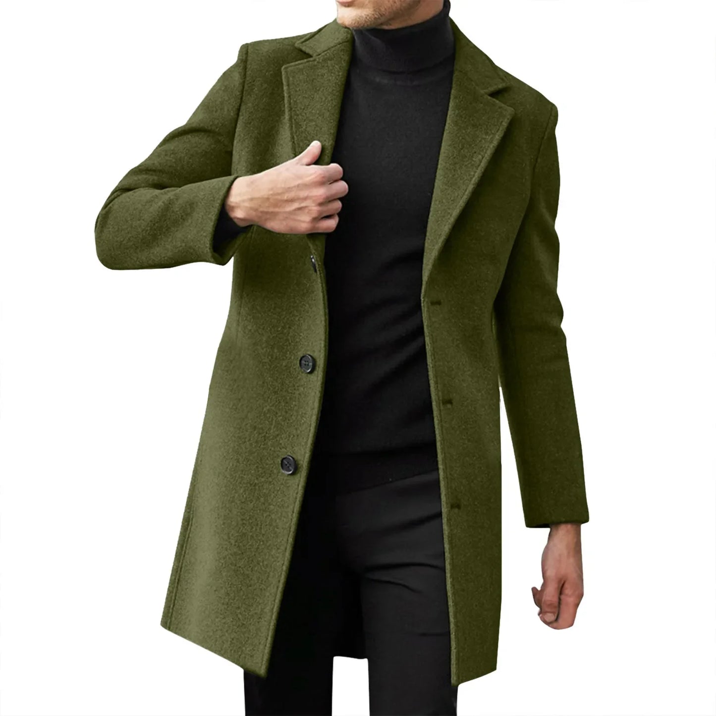 New Men's Clothing, Business Casual Woolen Coat