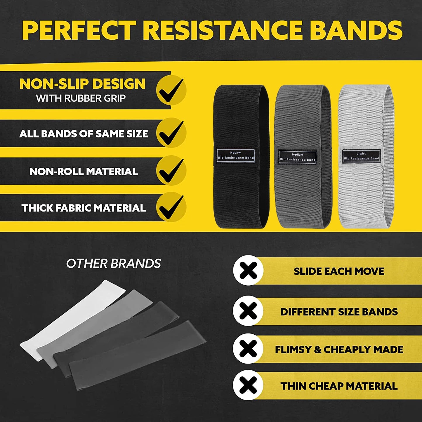 Fabric Resistance Hip and Glutes Workout Bands